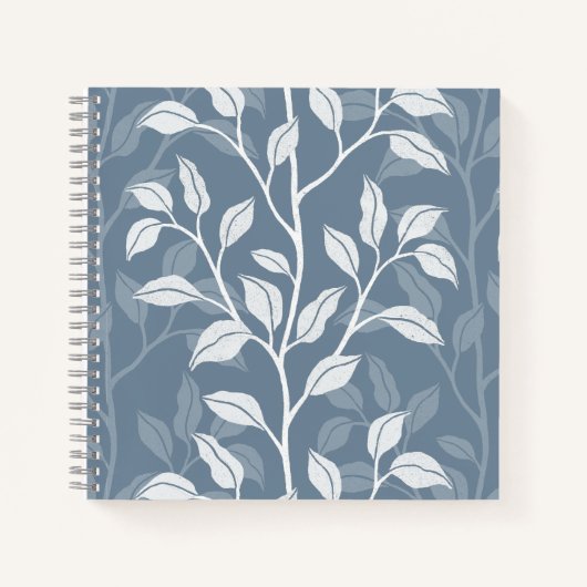 Journal Botanique Élégant à Feuille de Bleu Poussi (Devant)