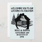 JOURNAL CABINE MARIAGE KISSING COUPLE INVITATIONS (Devant / Derrière)