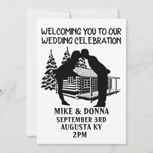 JOURNAL CABINE MARIAGE KISSING COUPLE INVITATIONS (Devant)