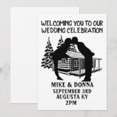 JOURNAL CABINE MARIAGE KISSING COUPLE INVITATIONS (Devant / Derrière)