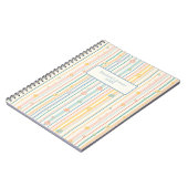 Journal Cahier Fleurs Rayures Pastel (Côté gauche)