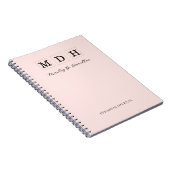 Journal Cahier Monogramme Rose Pâle (Côté Droit)