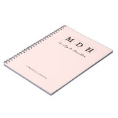 Journal Cahier Monogramme Rose Pâle (Côté gauche)