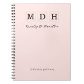 Journal Cahier Monogramme Rose Pâle (Devant)