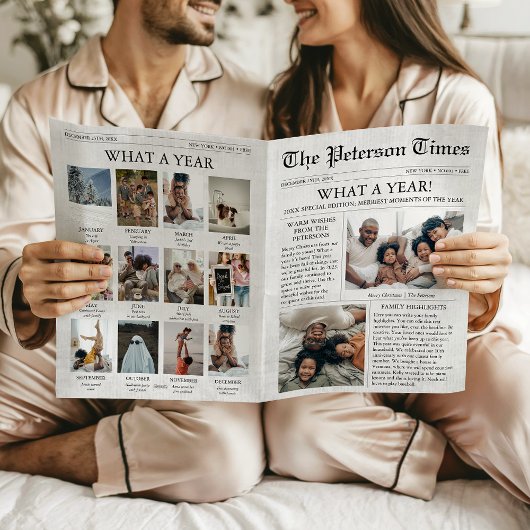 Journal Carte de Noël unique Quelle année