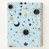 Journal Céleste Soleil Lune Étoiles Noir, Bleu Or (Dos)