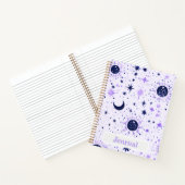 Journal Céleste Soleil Lune Étoiles Noir et Violet (Intérieur)