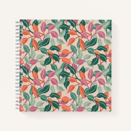 Journal Chic Botanique Feuille Tropicale Corail Ve (Devant)