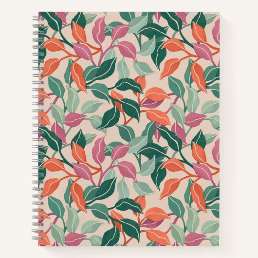 Journal Chic Botanique Feuille Tropicale Corail Ve (Devant)