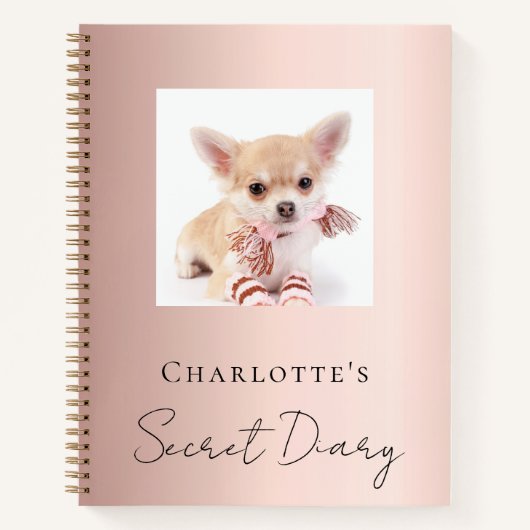 Journal chien animal photo rose or (Devant)