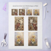 Journal Covers Rustic Charm Goat Sunflowers  Tissuepapier (Craft)
