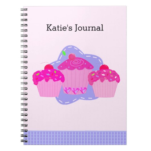 Journal Cupcake Rose (Devant)