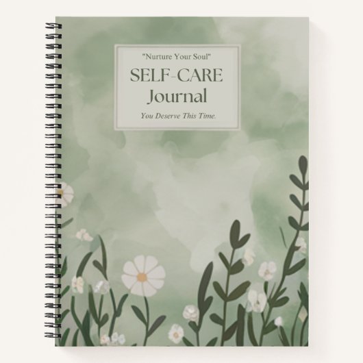 Journal d'autosoins : Green Floral Mindfulness (Devant)