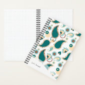 Journal de balle personnalisé Turquoise Boho Paisl (À l'intérieur)