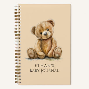 Journal de bébé personnalisé avec un ours en peluc