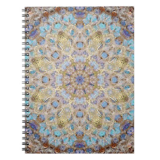 Journal de blanc de mandala de bleu et d'or (Devant)