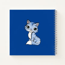 Journal de camp d'été personnalisé en bleu et chat