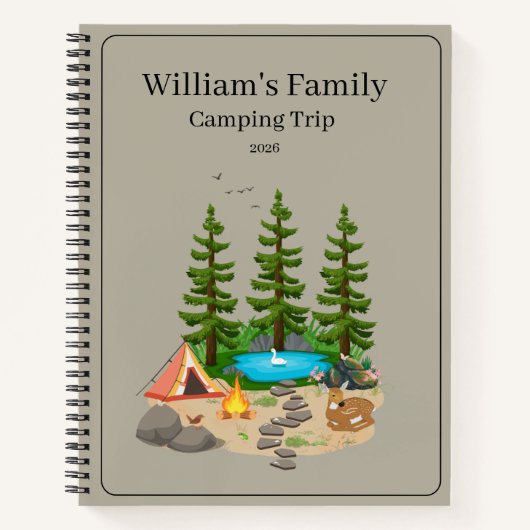Journal de camping avec illustration de camping  (Devant)
