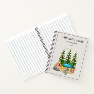 Journal de camping avec illustration de camping