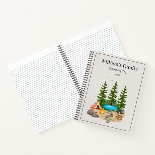 Journal de camping avec illustration de camping (Intérieur)