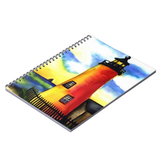 journal de carnet d'aquarelle de phare (Côté gauche)