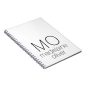 Journal de Carnet de monogramme blanc personnalisé (Côté Droit)