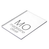 Journal de Carnet de monogramme blanc personnalisé (Côté gauche)
