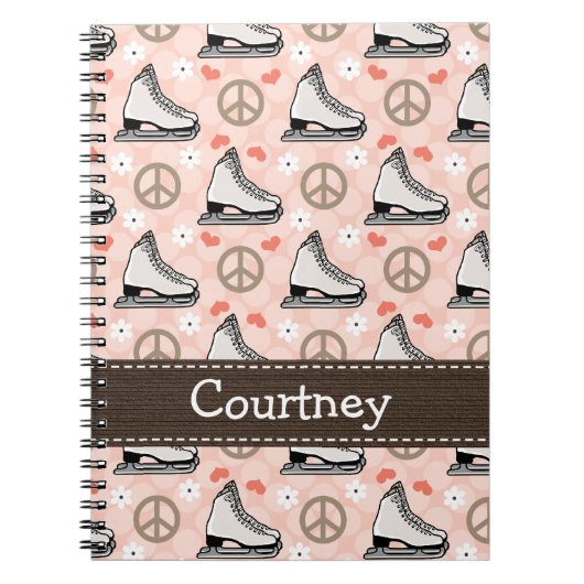 Journal de carnet de notes à spirale de patinage (Devant)