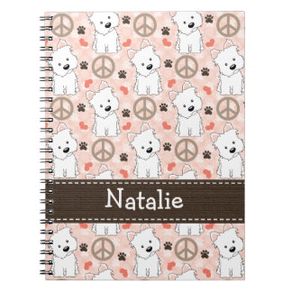 Journal de carnet de notes à spirale de Westies