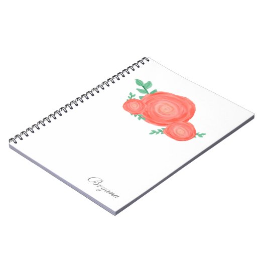 Journal de Carnet des fleurs orangées peintes (Côté gauche)