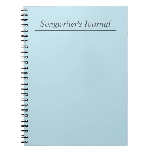 Journal de chanson bleu customizable (Devant)