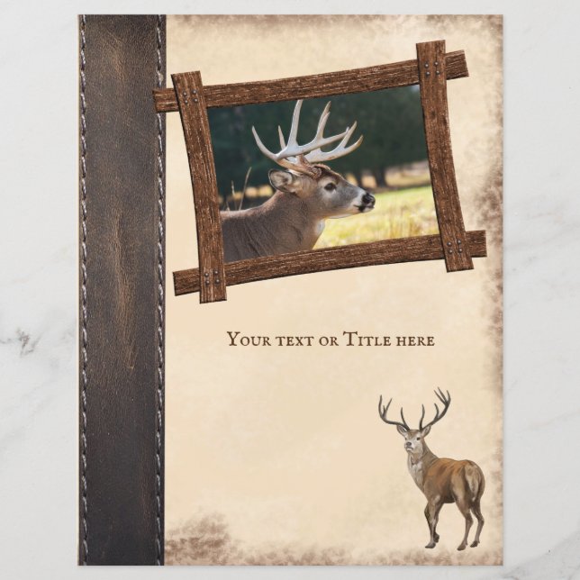 Journal de chasse au cerf rustique Carte de scrapb (Devant)