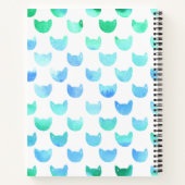 Journal de chat à l'aquarelle bleu vert pour artis (Dos)