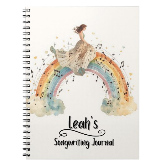 Journal de composition de chansons personnalisé, r (Devant)