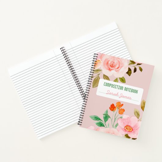 Journal de composition personnalisée en fleurs ros (Intérieur)