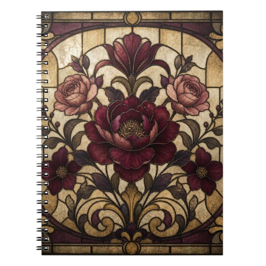 Journal de conception de vitrail rose (Devant)