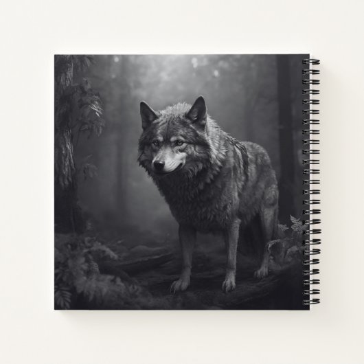 Journal de couverture rigide du Loup noir et blanc (Dos)
