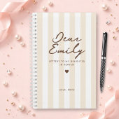 Journal de deuil de chère fille en rayure beige