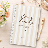 Journal de deuil de chère fille en rayure beige