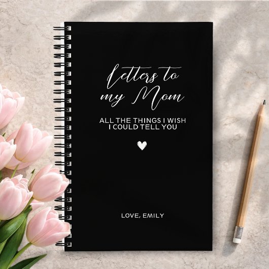 Journal de deuil noir pour la perte de la mère