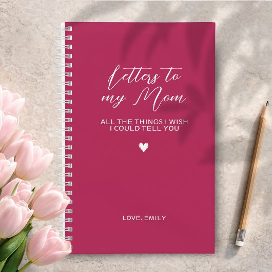 Journal de deuil rose foncé pour la perte de la mè