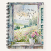 Journal de fenêtre fleurie de l'aquarelle du coeur (Devant)