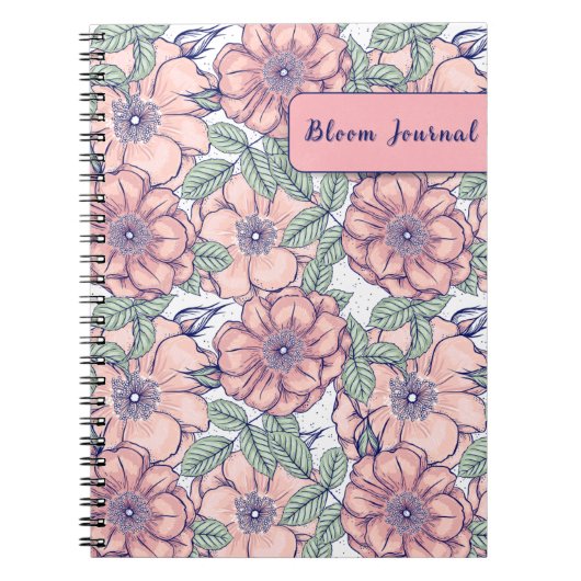 Journal de Fleurs Botaniques Rose à Hips Sauvages (Devant)