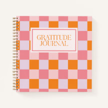 Journal de gratitude à carreaux rose Prépa Automne