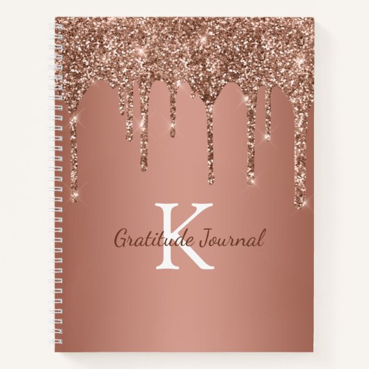 Journal de Gratitude à Monogramme avec Dégoulinade (Devant)