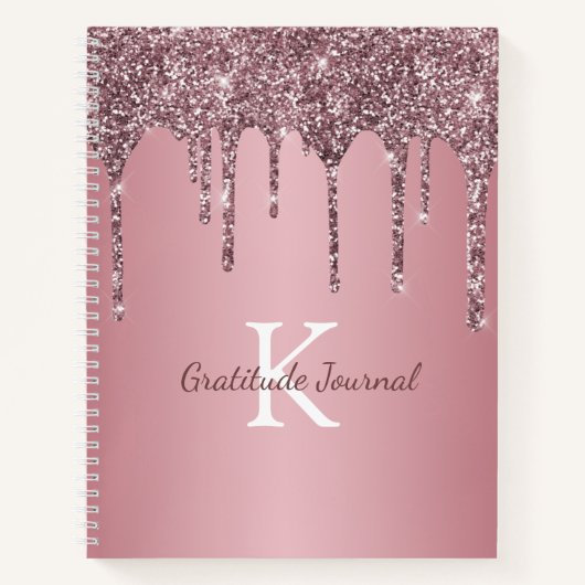 Journal de gratitude à paillettes rose gold (Devant)