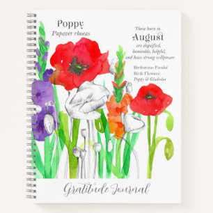 Journal de Gratitude Août Mois de naissance Fleurs