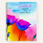 Journal de gratitude aquarelle fleurs de pavot (Devant)