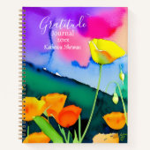 Journal de gratitude aquarelle floral coquelicots (Devant)