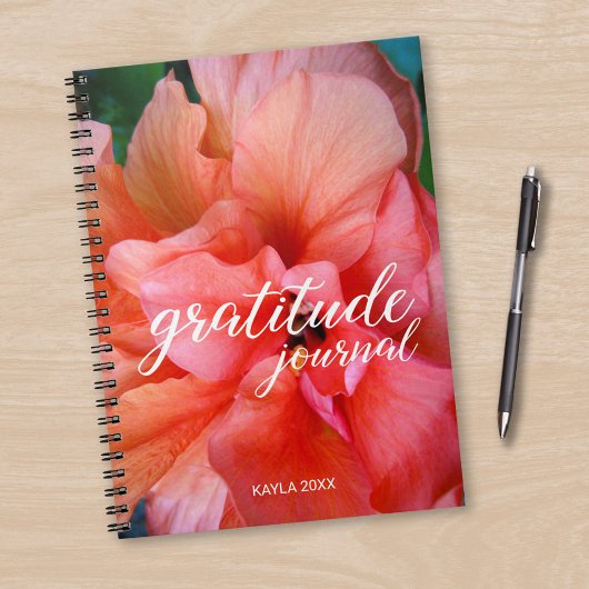 Journal de Gratitude Belle Fleur et Nom personnali